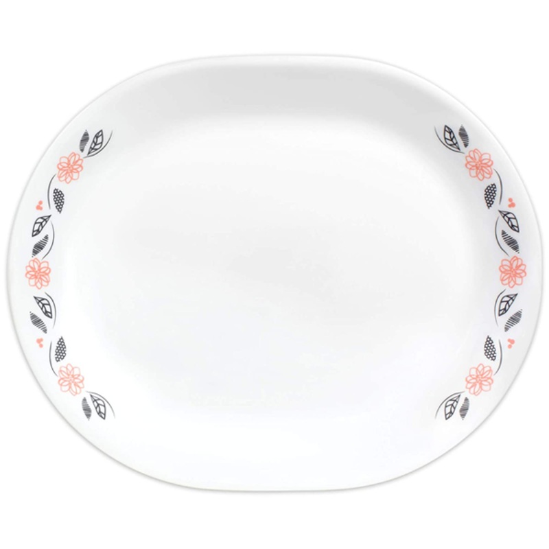 Corelle Livingware 12.25" Serving Platter Tangerine Garden