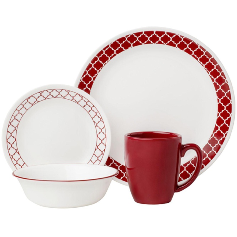Corelle Livingware Series 16 Pcs Set Crimson Trellies