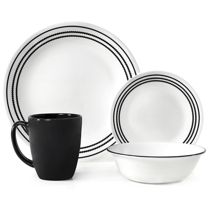 Corelle Livingware Series 16 Pcs Set Onyx Black