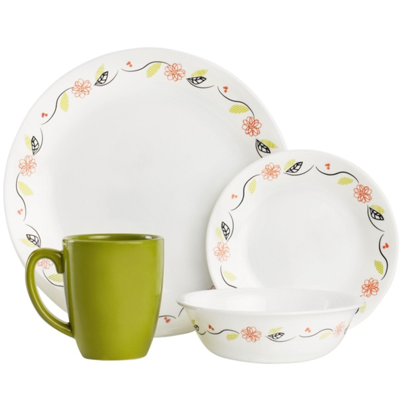 Corelle Livingware Series 16 Pcs Set Tangerine Garden