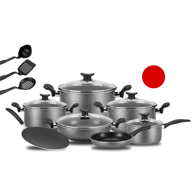 Kitchen King Trend Cook Set 15Pcs Red