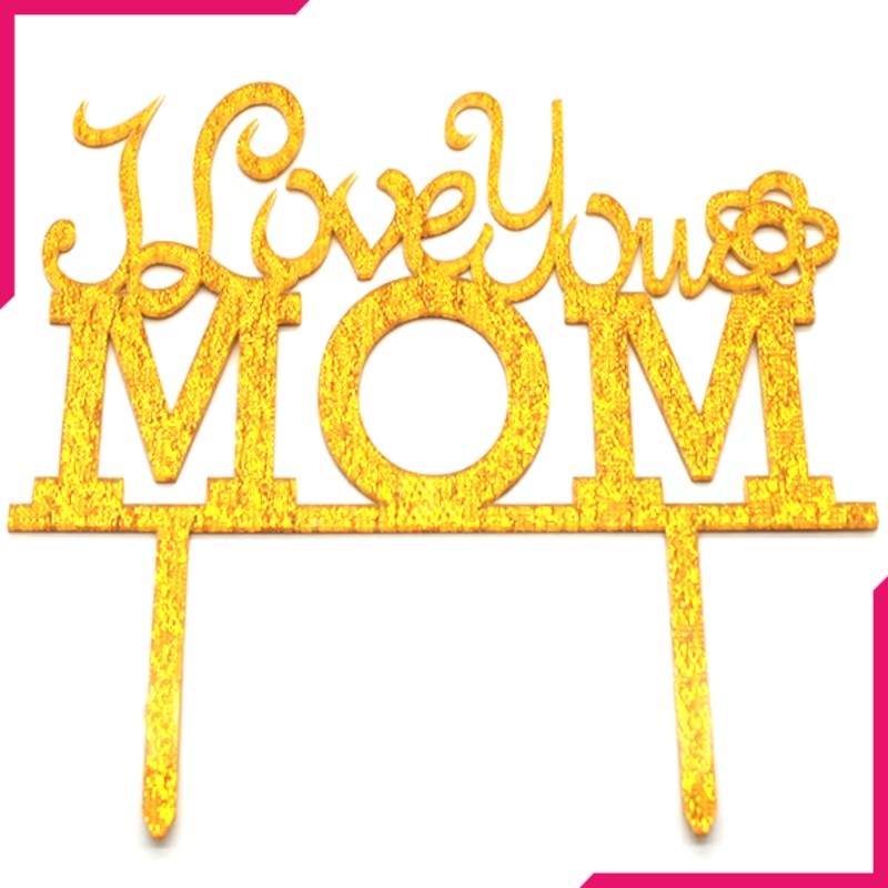 Mom Cake Topper Golden