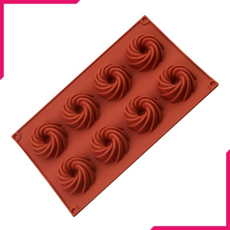 Swirl Shape Silicone Mold 8-Cavity