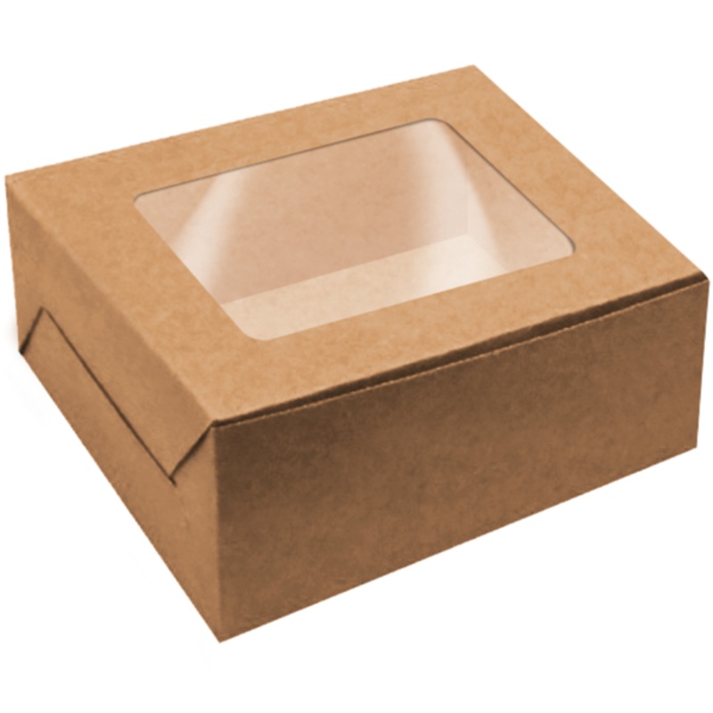 Brown Cake Box with Window