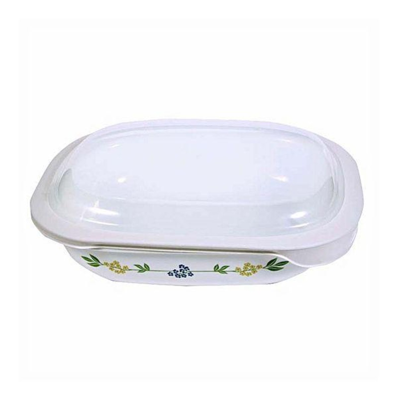 Corelle 1.89L Oblong Dish Secret Garden with plastic cover