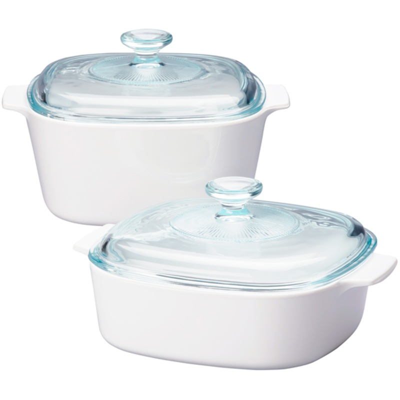 Corningware 4 Pcs Casserole Set - Just White