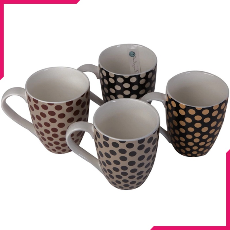 Symphony Dots Mugs 4Pcs