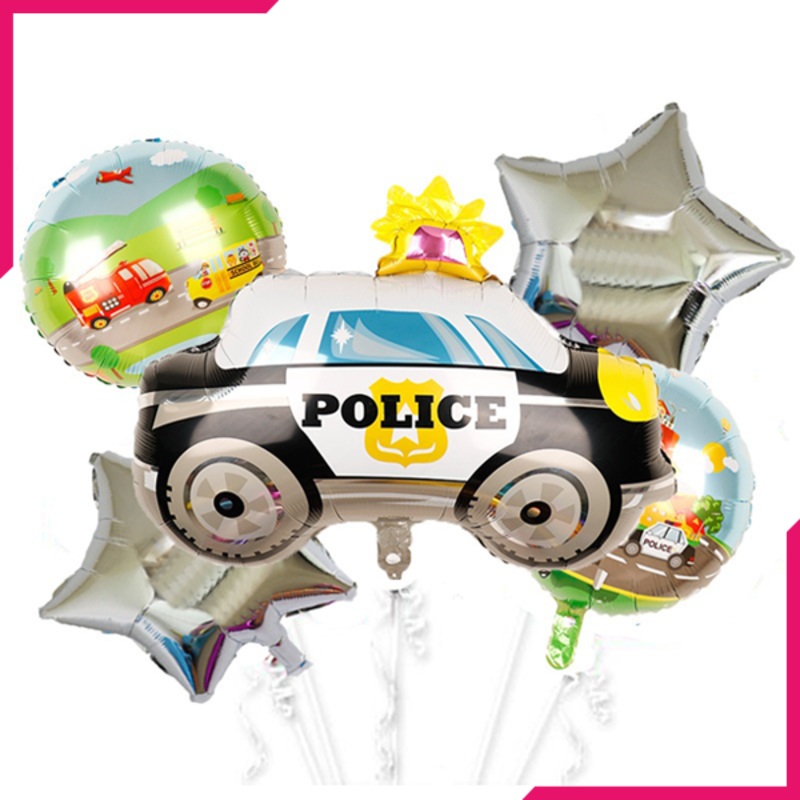 Foil Balloons Police Theme 5Pcs