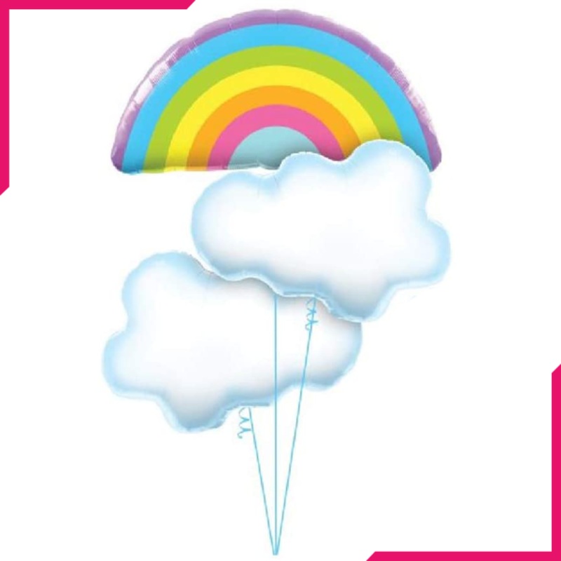 Foil Balloons Rainbow And Cloud 3Pcs