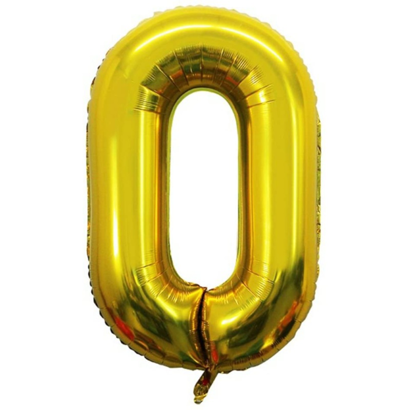 Golden Foil Balloon Number 0