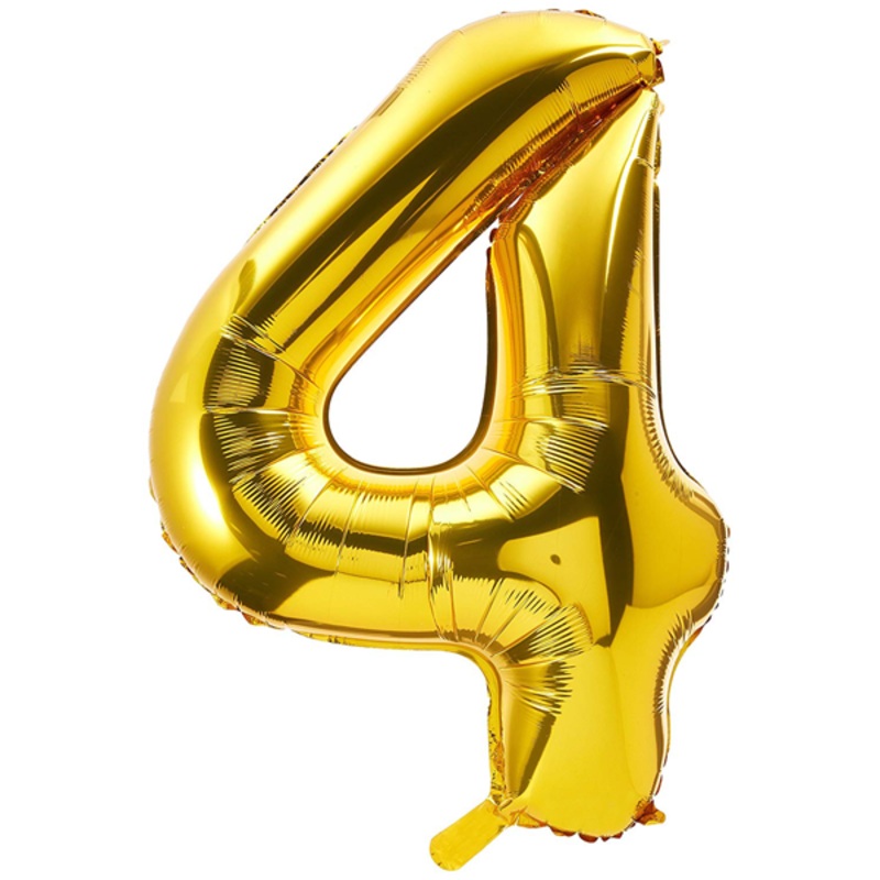 Golden Foil Balloon Number 4