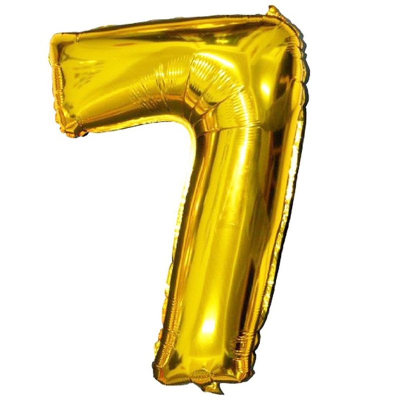 Golden Foil Balloon Number 7