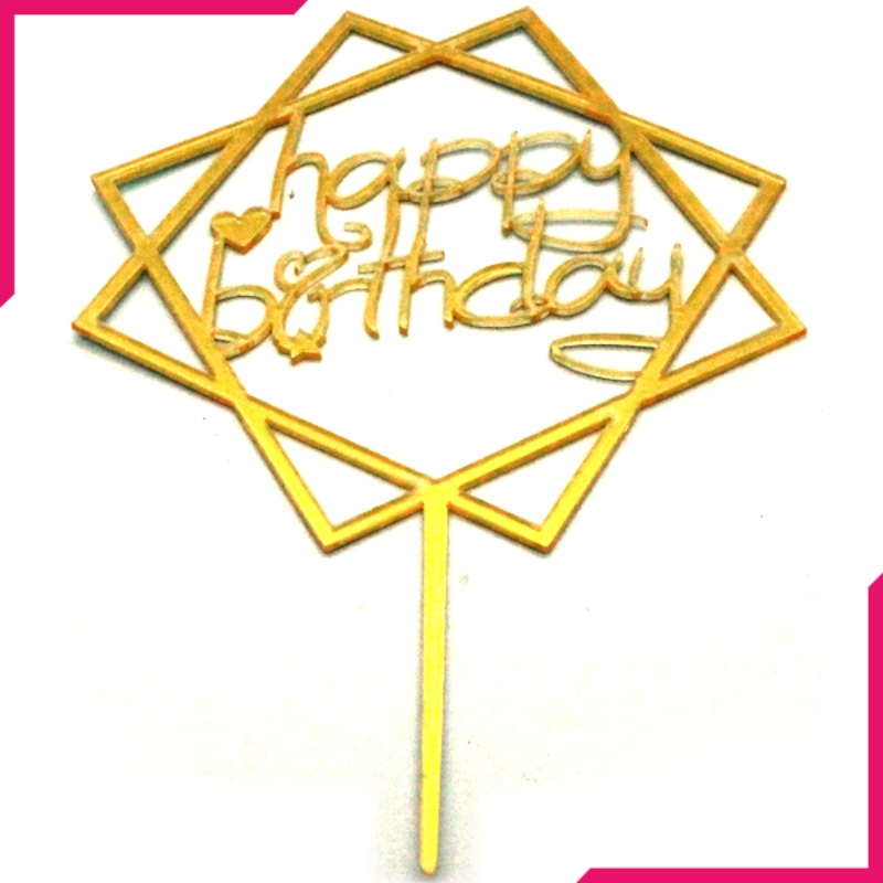 Happy Birthday Cake Topper Double-Layer