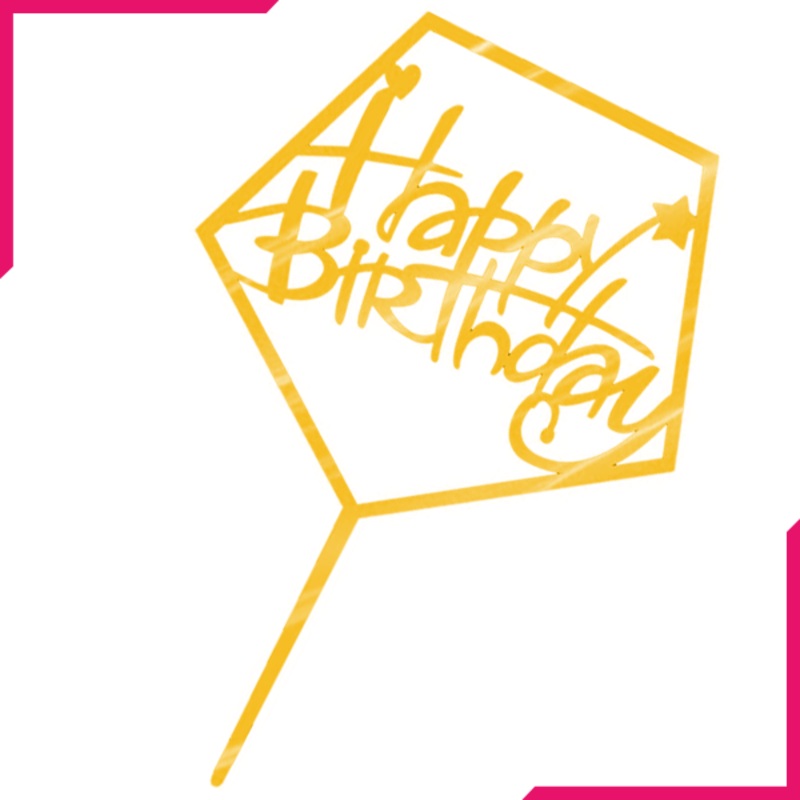 Happy Birthday Cake Topper - Heart Star
