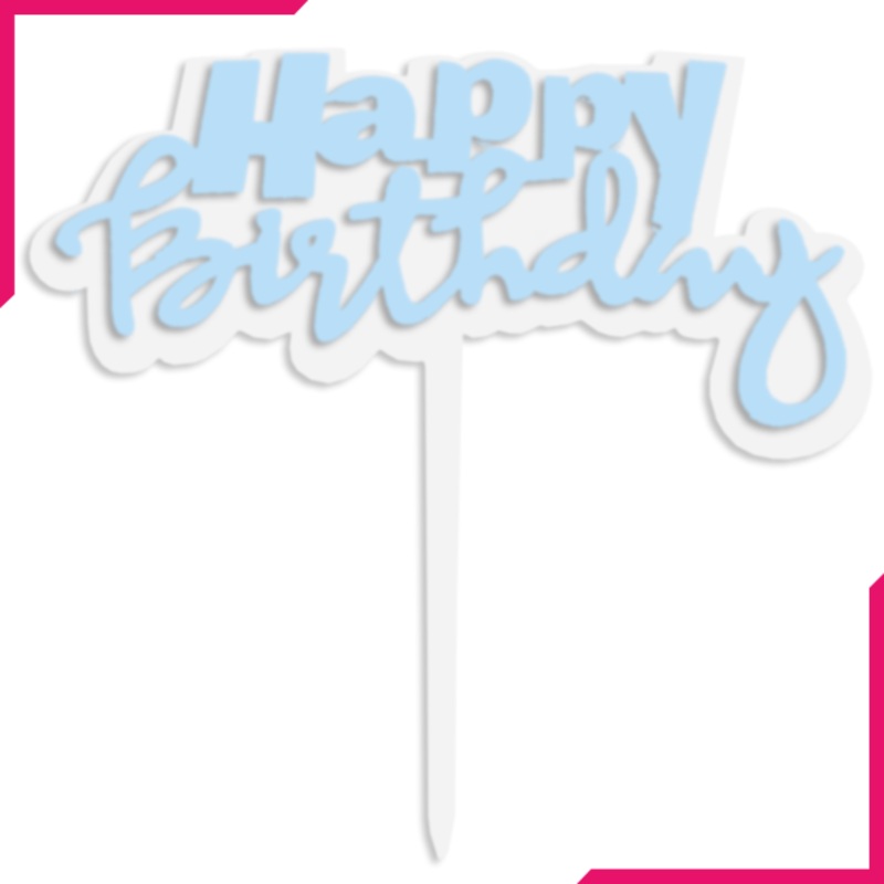 Happy Birthday Cake Topper Transparent Border