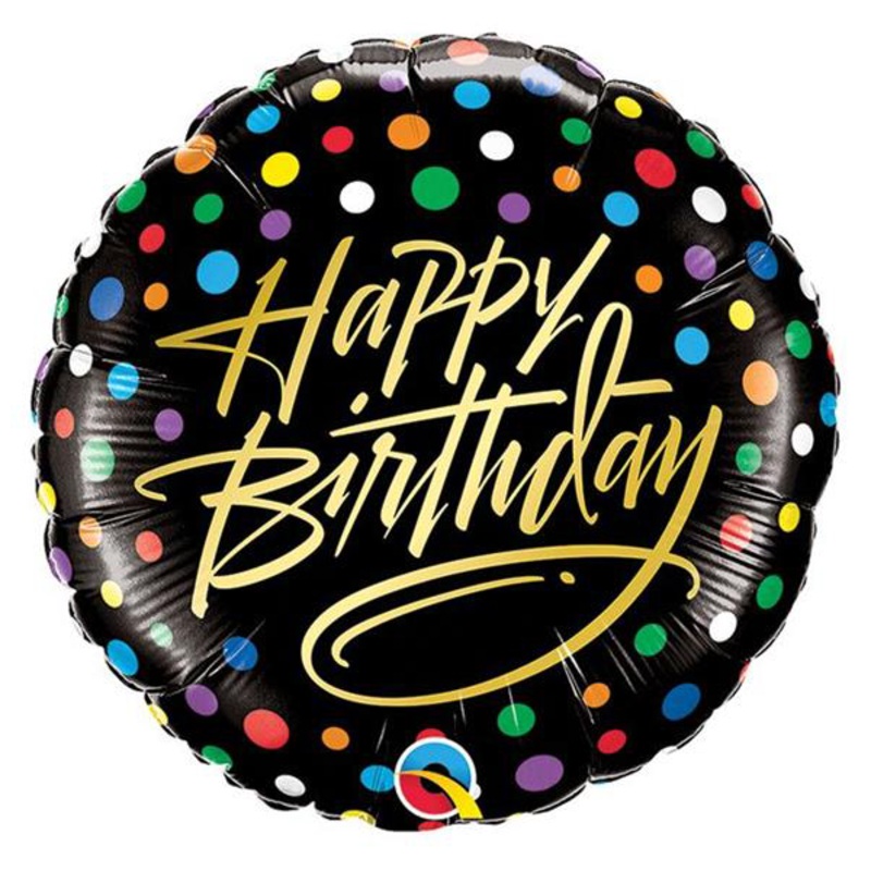 Happy Birthday Foil Balloon Black