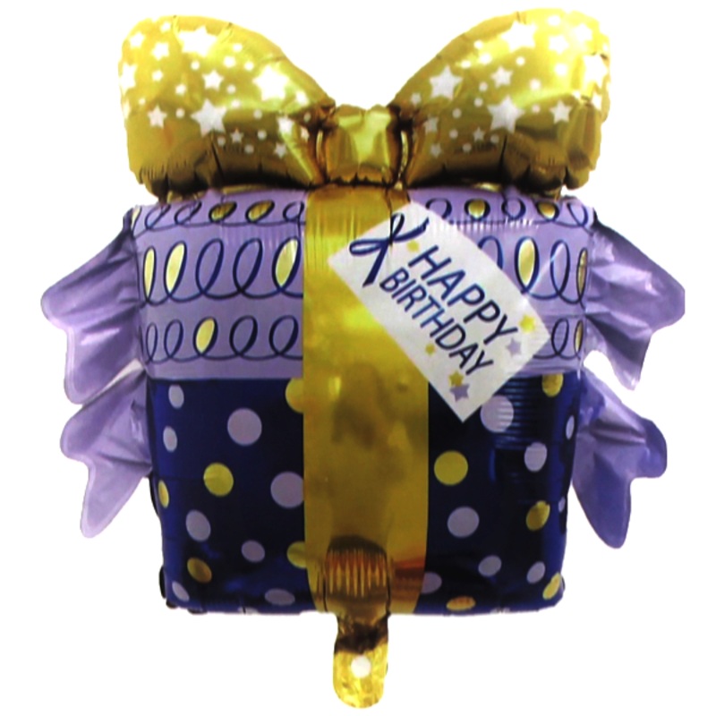 Happy Birthday Gift-Shaped Foil Balloon