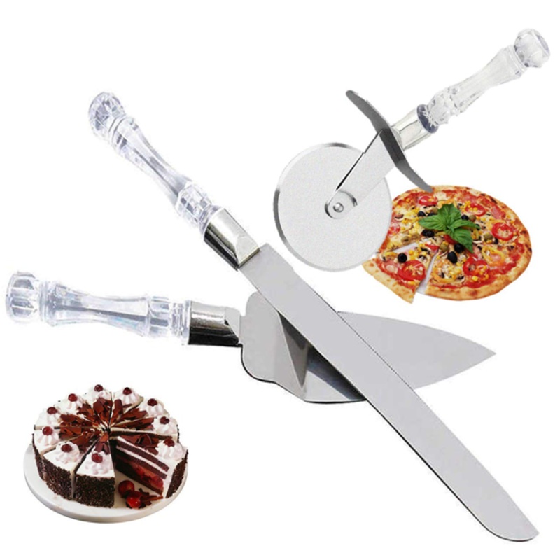Pizza cutter, lifter and knife 3 pcs set