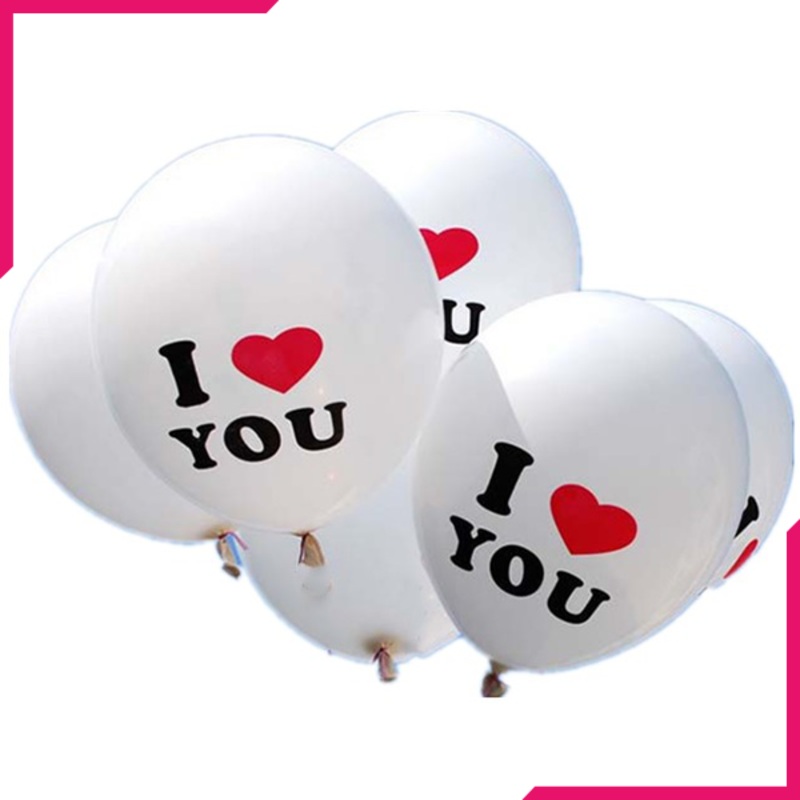 White Balloons With 'I Love(Heart) You'