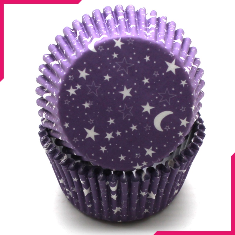 Night Theme Cupcake Liners Purple