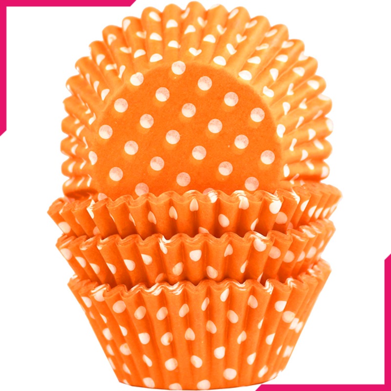 Orange Dot Cupcake Liners 100pcs