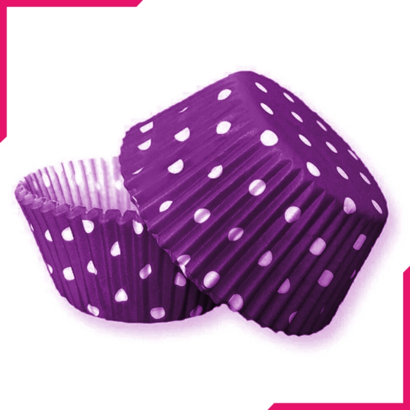 Purple Dot Cupcake Liners 100pcs