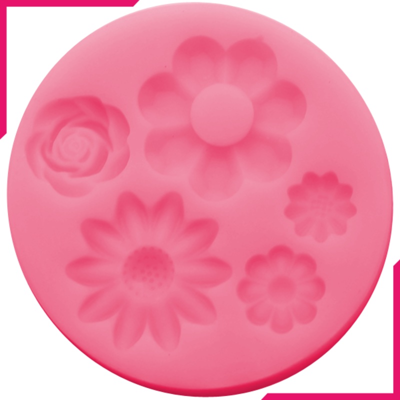 Silicone Fondant Mold 5 Flowers