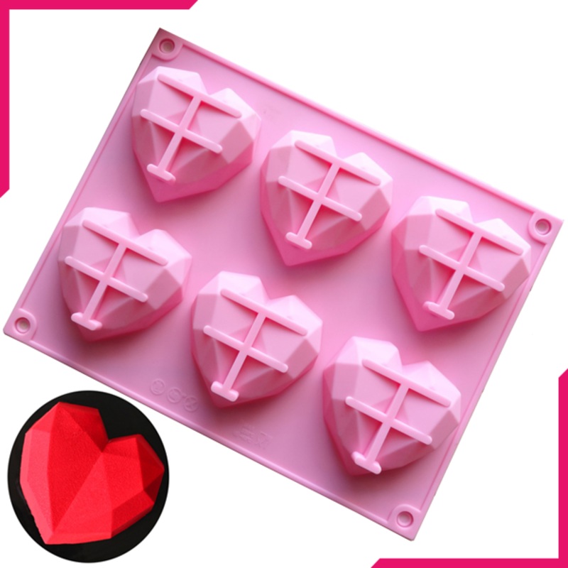 3D Love Heart Diamond Shaped Silicone Mold