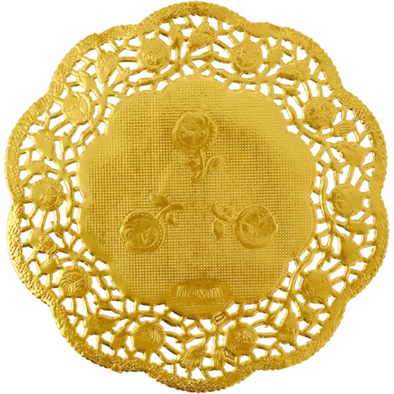 Doilies Baking Paper Mat Golden 9cm 3.5"