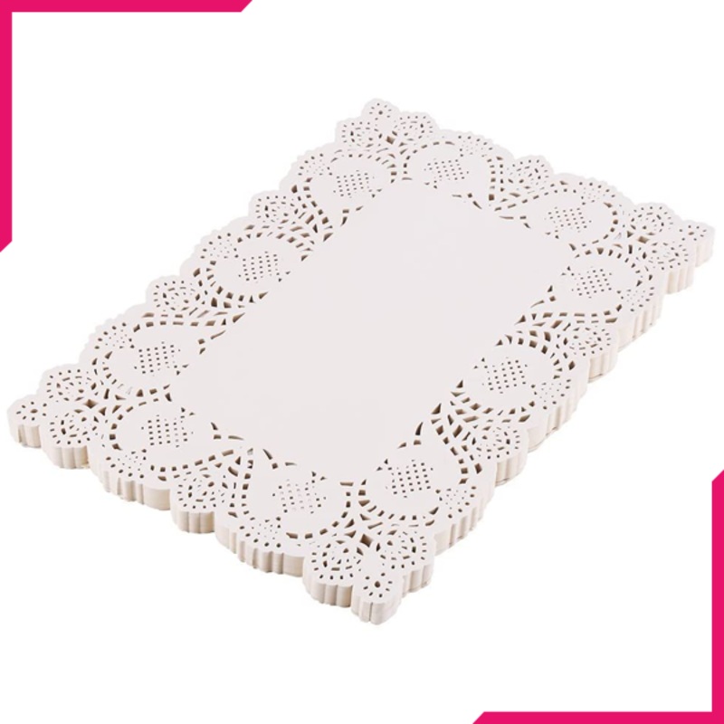 Rectangle Lace Paper Doilies 50Pcs
