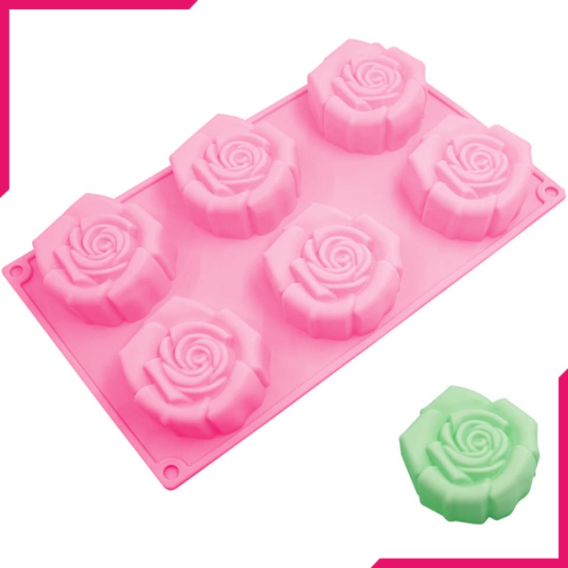 Silicone Mold Rose Flower 6 Cavity