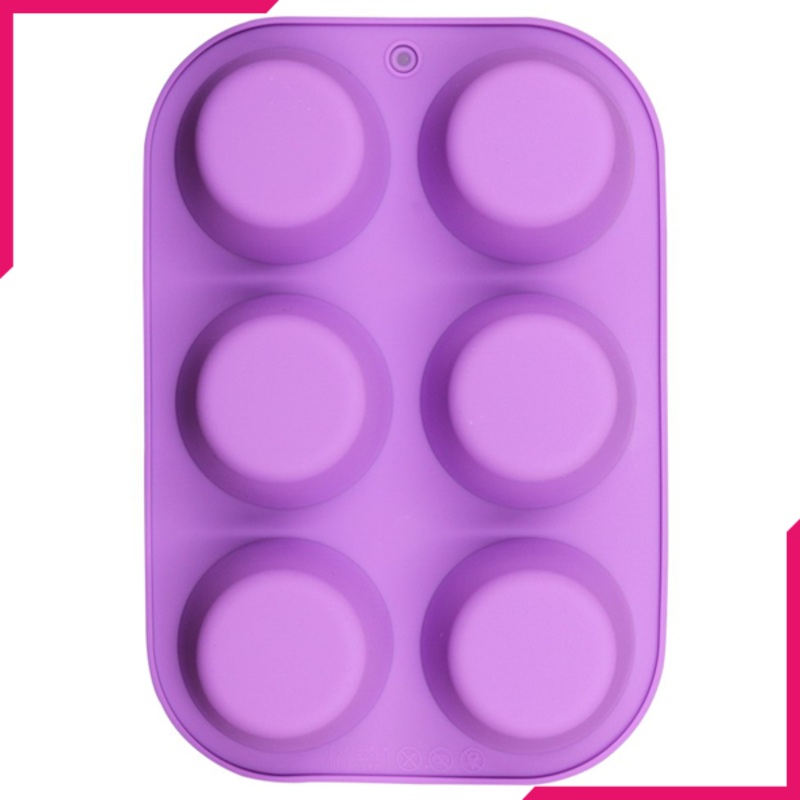 Silicone Round Cupcake Mold 6 Cavity