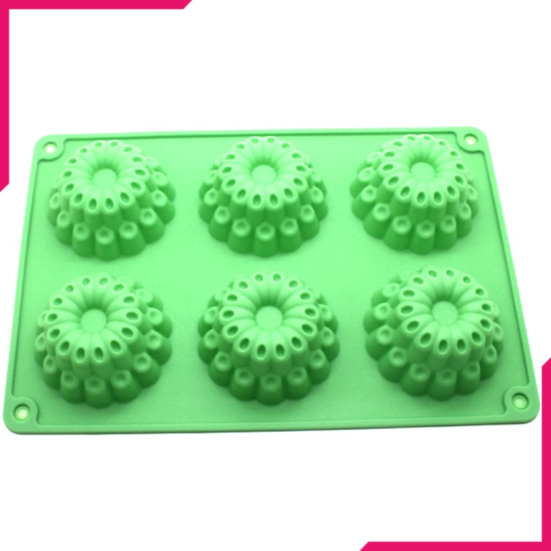 Silicone Mold Round Flowers 6 Cavity