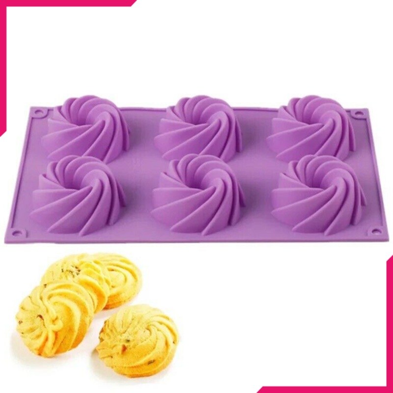 Swirl Shape Silicone Mold 6 Cavity