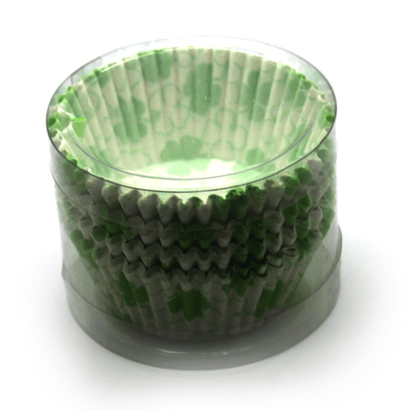 Cupcake Liners Green Flower Design