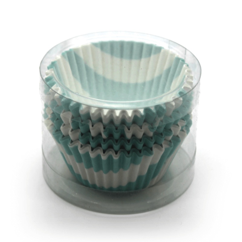 Cupcake Liners Green Lines Design