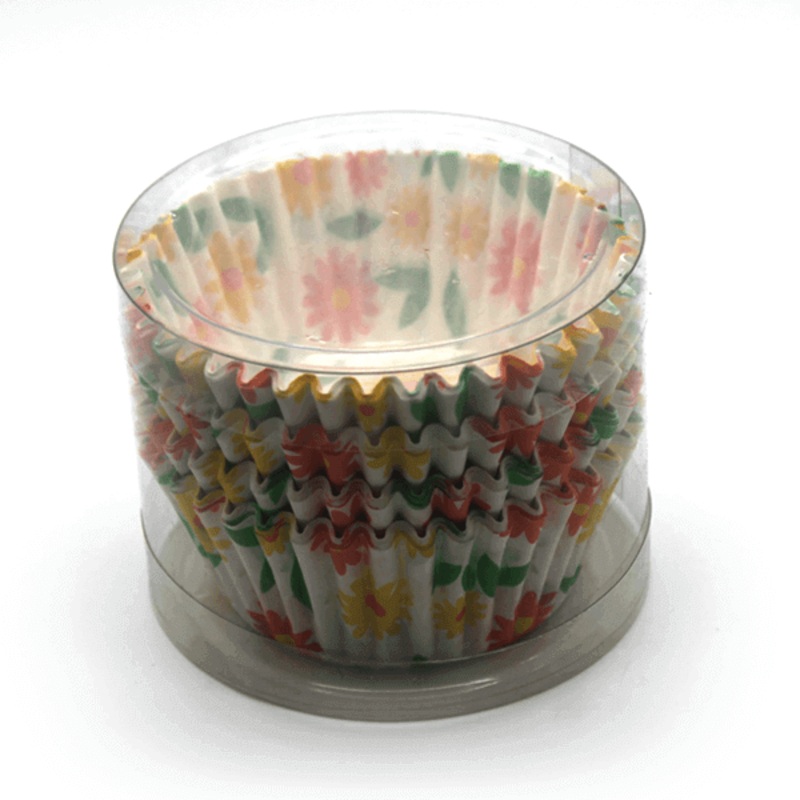 Cupcake Liners Yellow & Orange Flowers Design