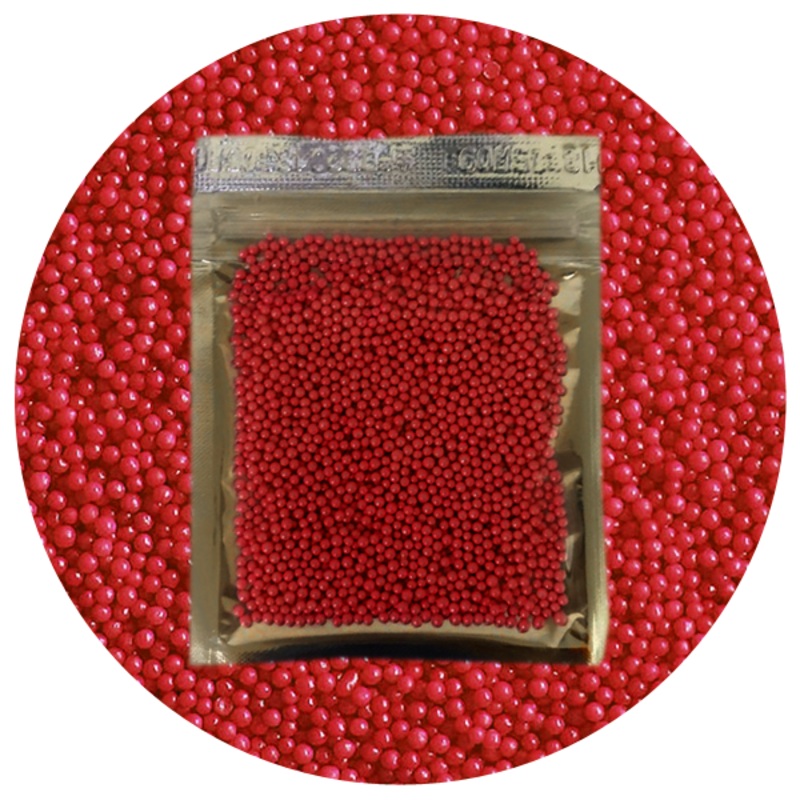 Edible Sugar Pearl Balls Red