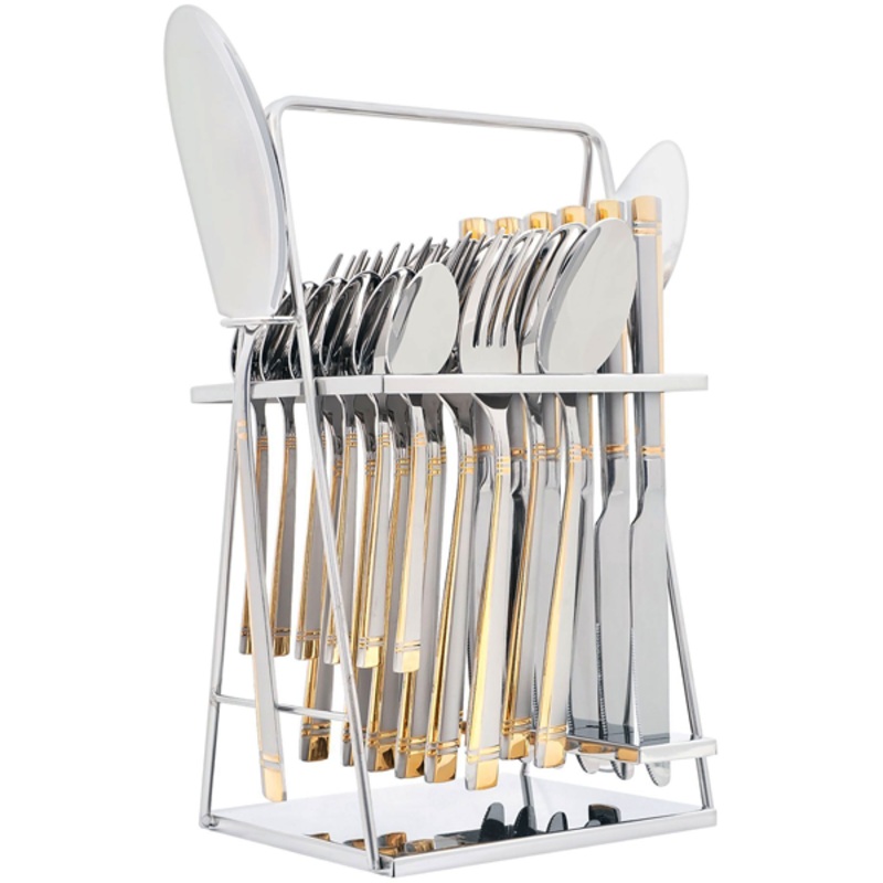 Elegant Cutlery Set 26Pcs -Golden Side Line