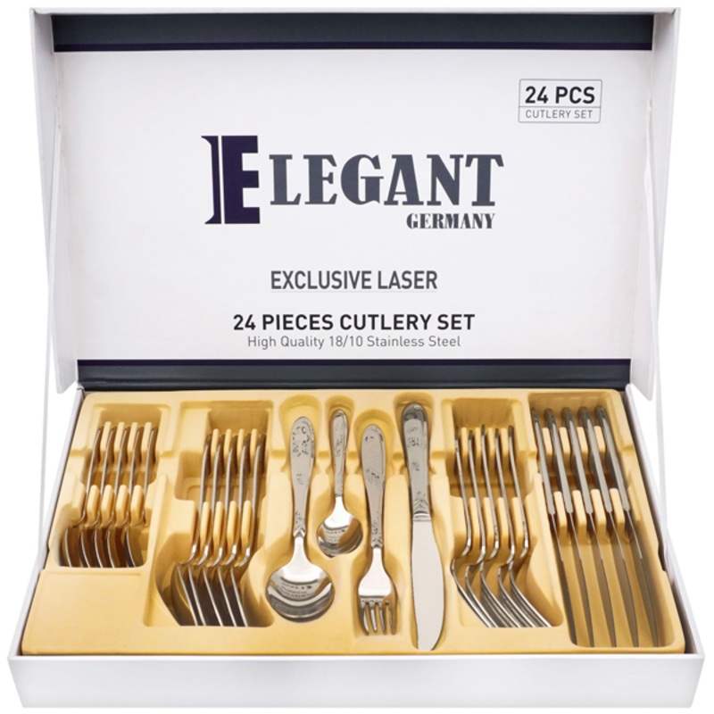 Elegant Exclusive Laser Cutlery Set 24Pcs