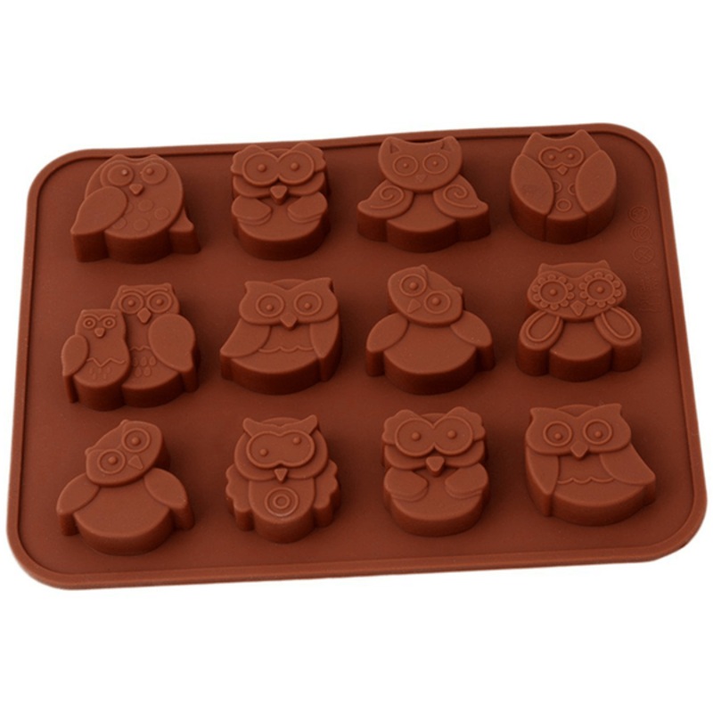 12 Owl Shape Silicone Chocolate Mold