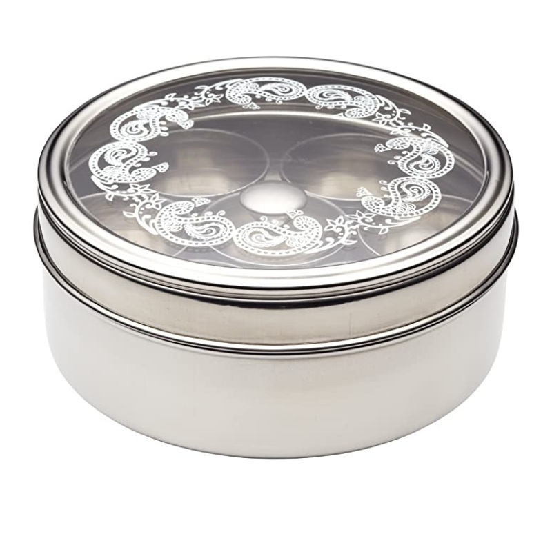 Kitchen Craft Indian Spice Tin with 7 Inserts Stainless Steel