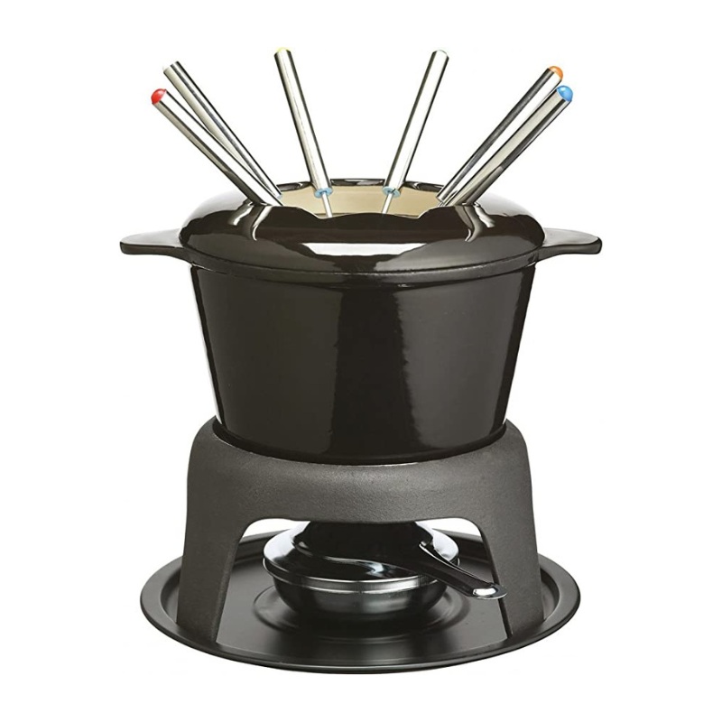 Master Class Fondue Set Cast Iron Black