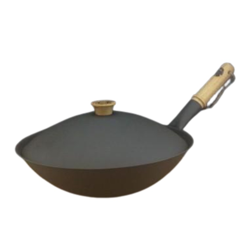 Netherton 13" Spun Iron Small Wok with Lid