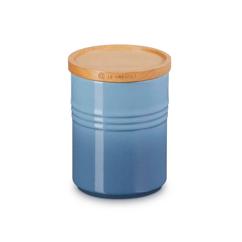 Le Creuset Stoneware Medium Storage Jar with Wooden Lid Chambray