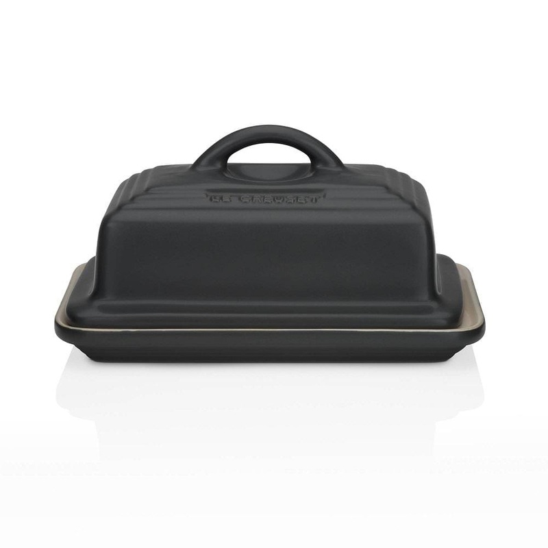 Le Creuset Stoneware Butter Dish Satin Black
