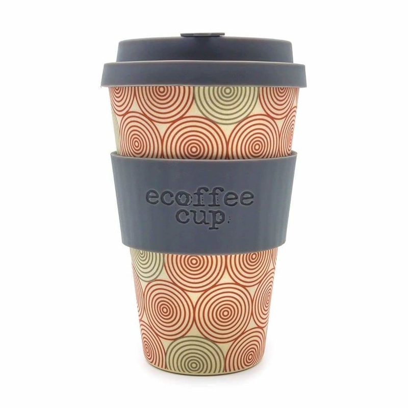 Ecoffee Cup Swirl with Grey Lid 14oz