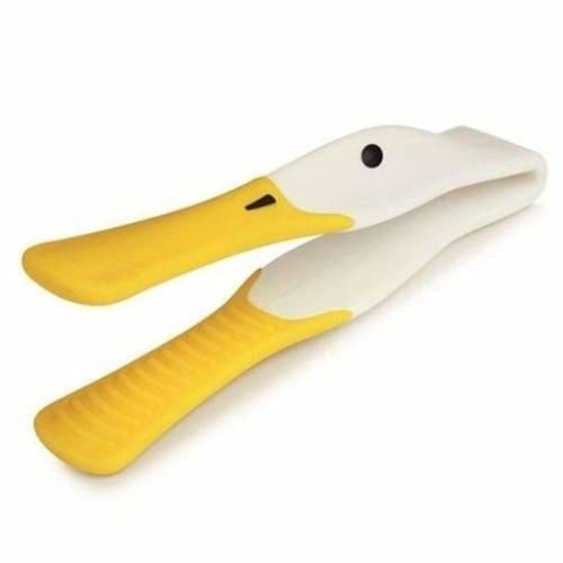 Zeal Duck Toast and Crumpet Tongs White/Yellow
