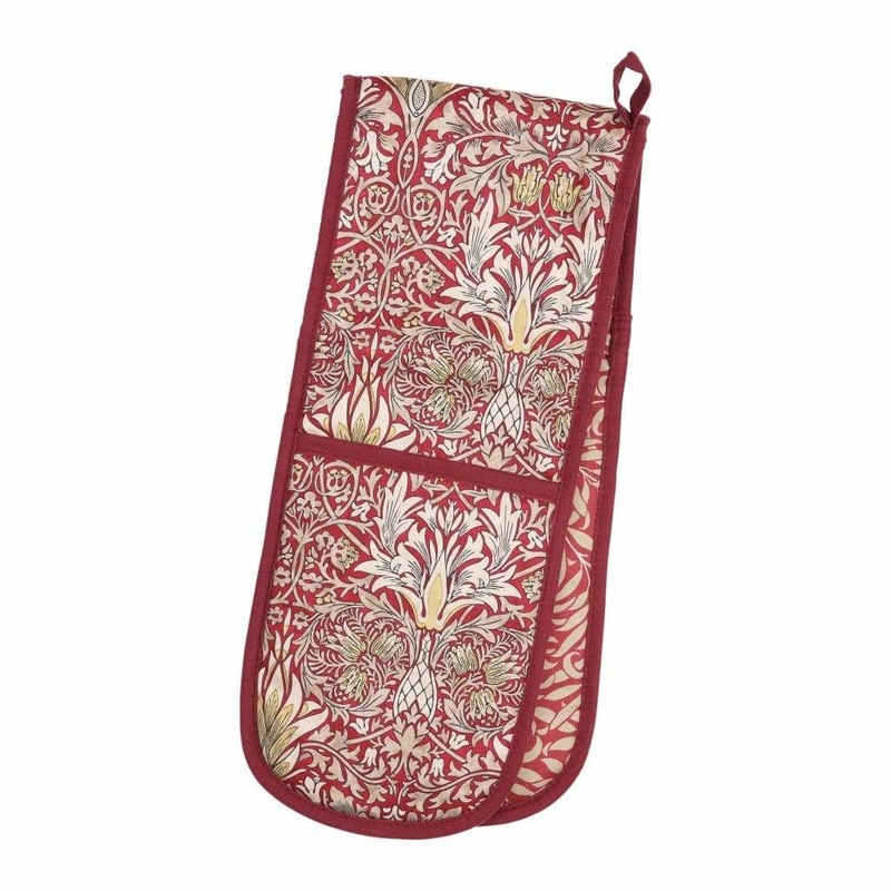 Dexam Morris & Co Snakeshead Double Oven Glove, Claret