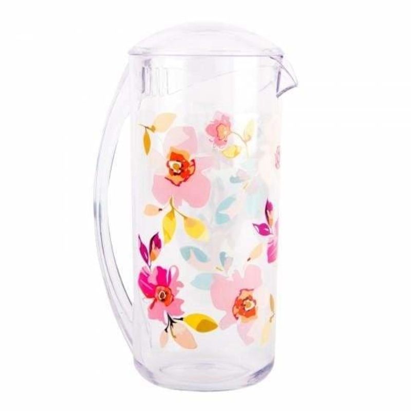 Gardenia Decorated Pitcher Clear 2L